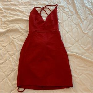 🌟3/$9🌟 form fitting red lace up mini dress
